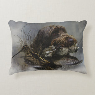 Wirehaired Pointing Griffon , Woodcock hunting  Decorative Cushion