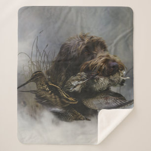 Wirehaired Pointing Griffon , Woodcock hunting Sherpa Blanket