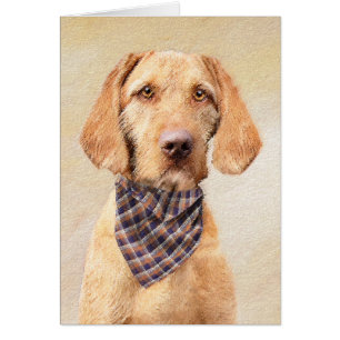 Wirehaired Vizsla Painting - Cute Original Dog Art