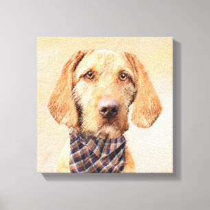 Wirehaired Vizsla Painting - Cute Original Dog Art Canvas Print