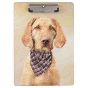 Wirehaired Vizsla Painting - Cute Original Dog Art Clipboard