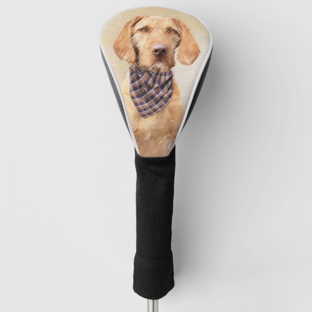 Wirehaired Vizsla Painting - Cute Original Dog Art Golf Head Cover (Front)