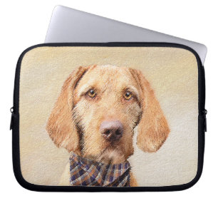 Wirehaired Vizsla Painting - Cute Original Dog Art Laptop Sleeve