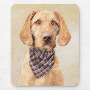 Wirehaired Vizsla Painting - Cute Original Dog Art Mouse Mat