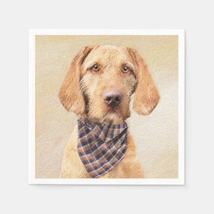 Wirehaired Vizsla Painting - Cute Original Dog Art Napkin