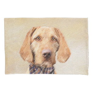 Wirehaired Vizsla Painting - Cute Original Dog Art Pillowcase