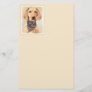 Wirehaired Vizsla Painting - Cute Original Dog Art Stationery