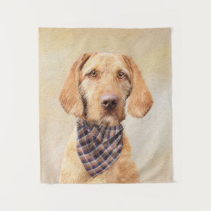 Wirehaired Vizsla Painting - Cute Original Dog Art Tapestry