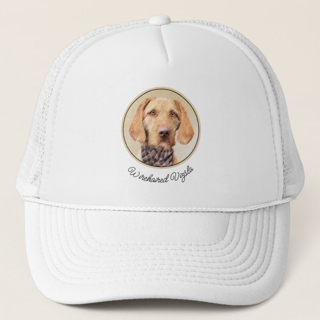 Wirehaired Vizsla Painting - Cute Original Dog Art Trucker Hat (Front)