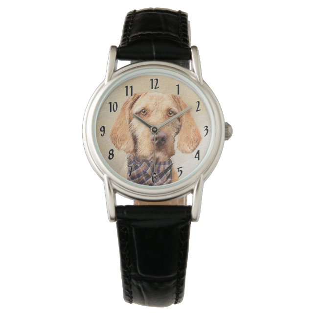 Wirehaired Vizsla Painting - Cute Original Dog Art Watch (Front)