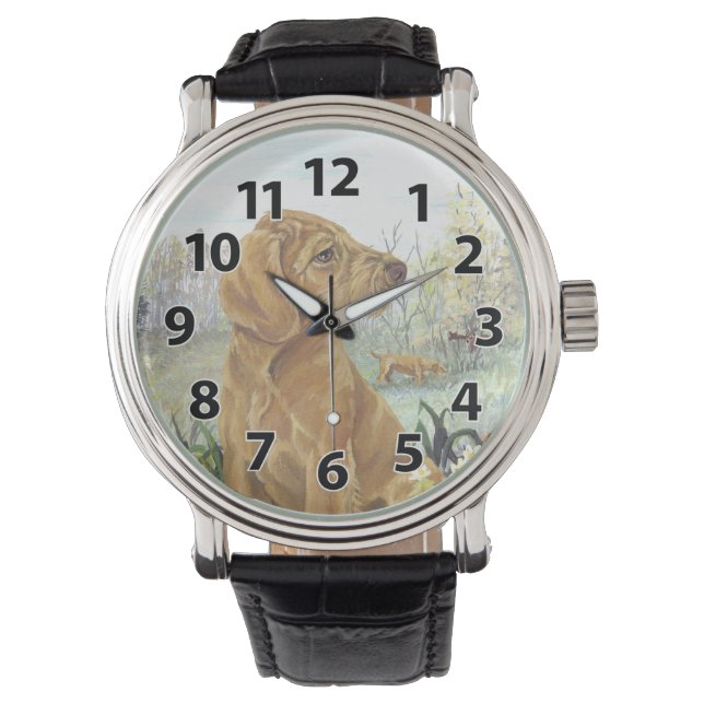 Wirehaired Vizsla Puppy Dreamer Wristwatch (Front)