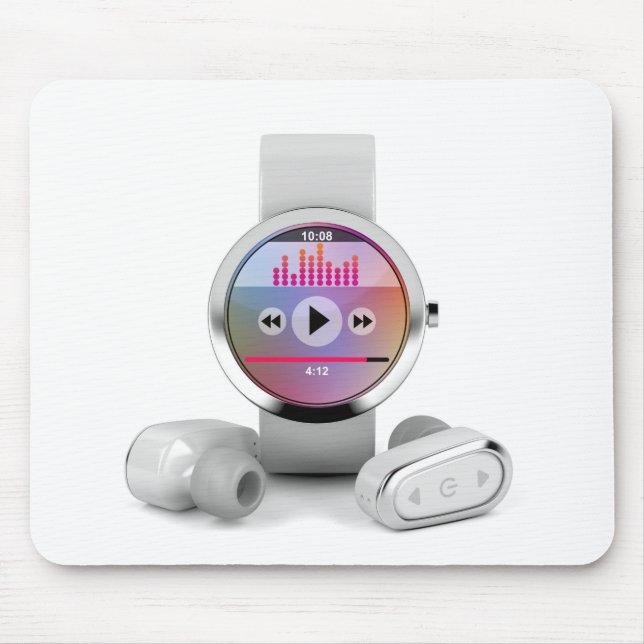 Wireless earphones and smart watch mouse mat (Front)