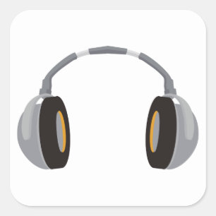 Wireless Headphone Square Sticker