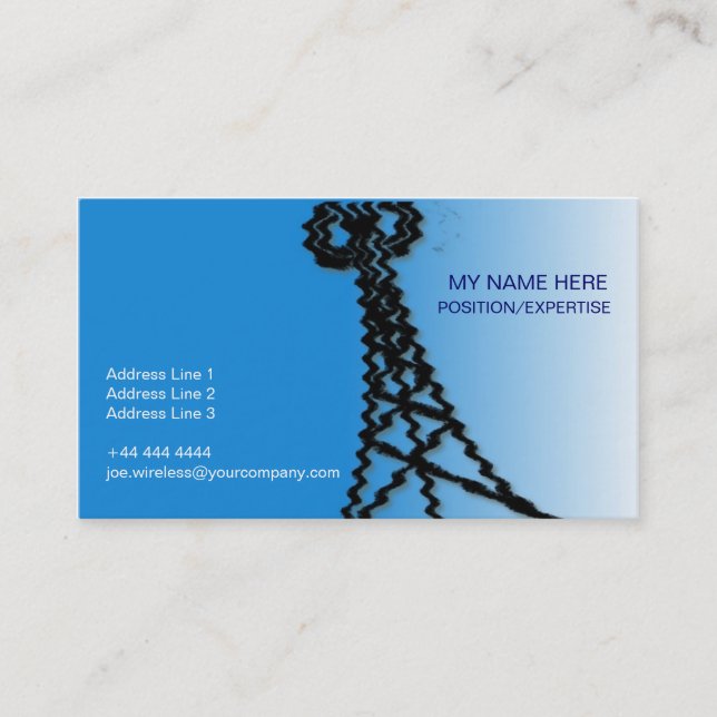 Wireless Industry Business Card, BLUE Card (Front)