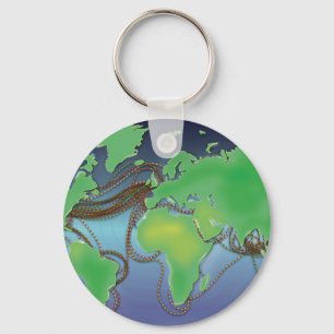 Wires of the World - Undersea Cables Key Ring