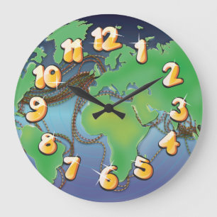 Wires of the World - Undersea Cables Large Clock