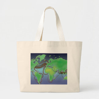 Wires of the World - Undersea Cables Large Tote Bag