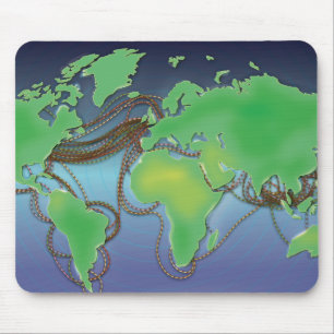 Wires of the World - Undersea Cables Mouse Mat