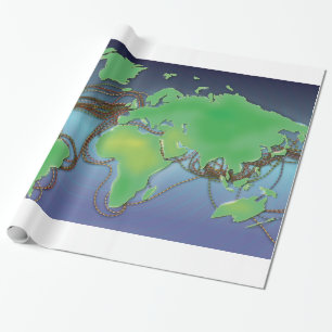 Wires of the World - Undersea Cables Wrapping Paper