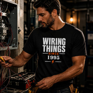 Wiring Things Since 1995 Electrician Black T-Shirt