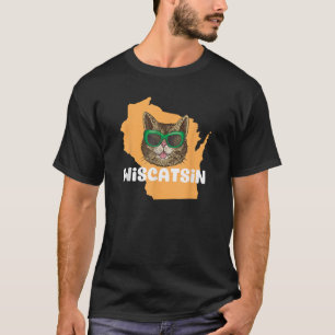 Wiscatsin Wisconsin Funny City State Cat Pun Men T-Shirt