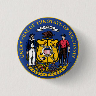 Wisconsin 3 Cm Round Badge