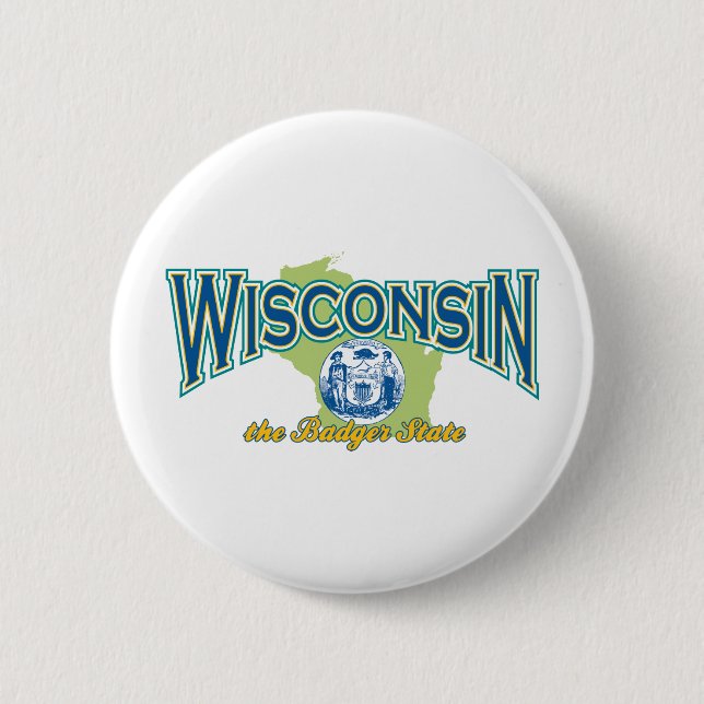 Wisconsin 6 Cm Round Badge (Front)