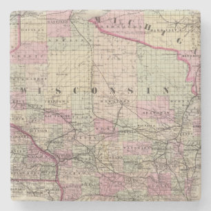 Wisconsin 9 stone coaster