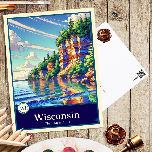 Wisconsin | Anime Style Cel Shaded Postcard (Creator Uploaded)
