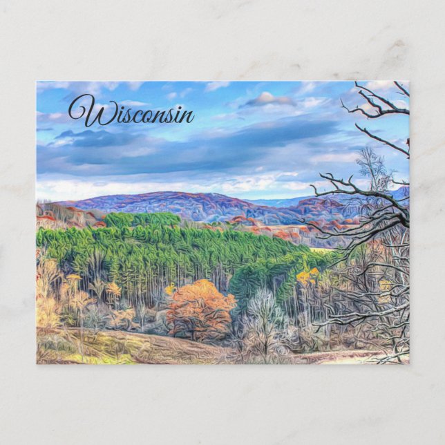 Wisconsin Autumn Scenic  View  Postcard (Front)