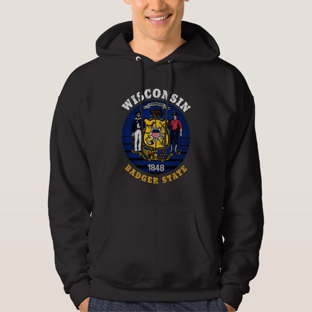 WISCONSIN BADGER STATE FLAG HOODIE (Front)