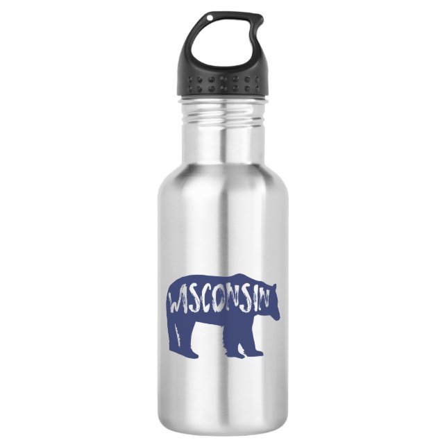 Wisconsin Bear 532 Ml Water Bottle (Front)
