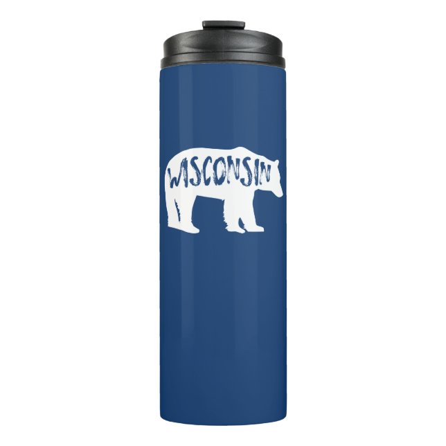 Wisconsin Bear Thermal Tumbler (Front)