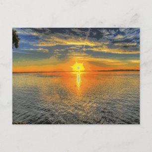Wisconsin Beautiful Scenic Sunset Lake Postcard