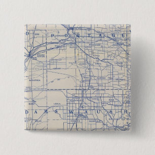 Wisconsin Bicycle Road Map 15 Cm Square Badge