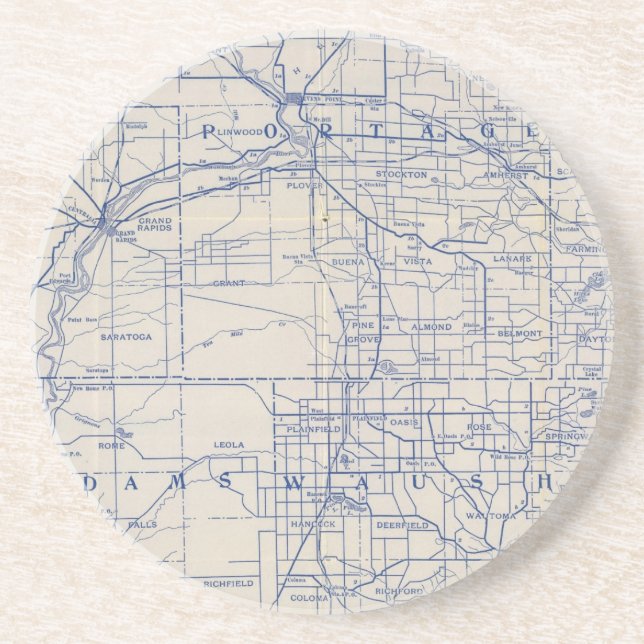 Wisconsin Bicycle Road Map 2 Coaster (Front)