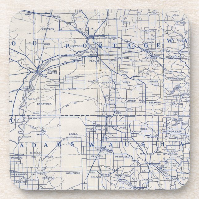 Wisconsin Bicycle Road Map 2 Coaster (Front)