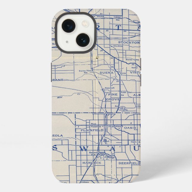 Wisconsin Bicycle Road Map 2 iPhone Case (Back)