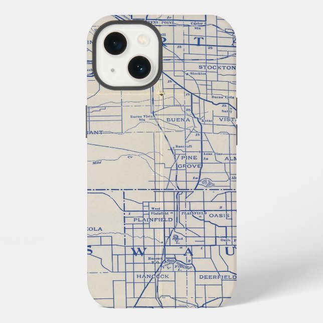 Wisconsin Bicycle Road Map 2 iPhone Case (Back)