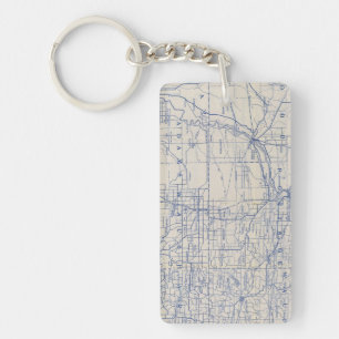 Wisconsin Bicycle Road Map 2 Key Ring
