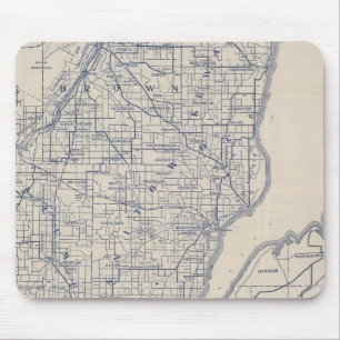Wisconsin Bicycle Road Map 2 Mouse Mat