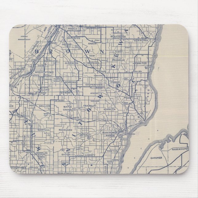 Wisconsin Bicycle Road Map 2 Mouse Mat (Front)