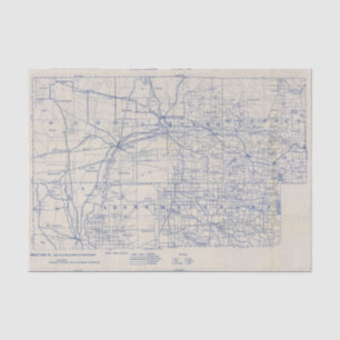 Wisconsin Bicycle Road Map 2 Tissue Paper