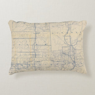 Wisconsin Bicycle Road Map 3 Decorative Cushion