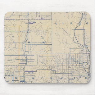 Wisconsin Bicycle Road Map 3 Mouse Mat