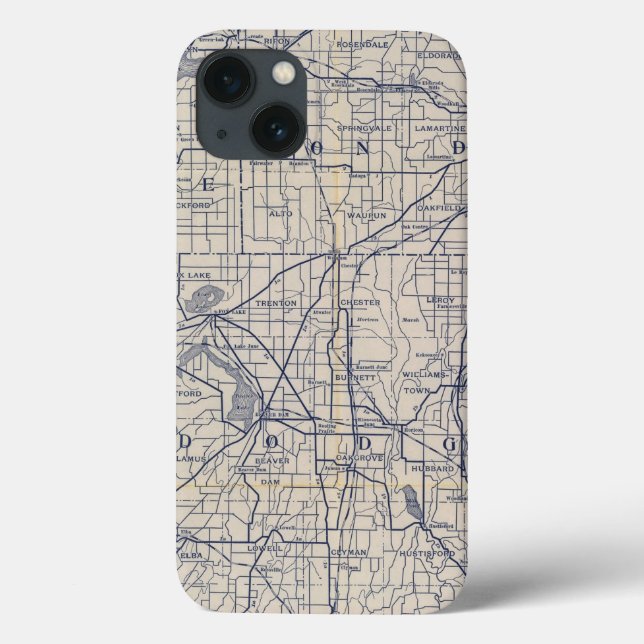 Wisconsin Bicycle Road Map 4 Case-Mate iPhone Case (Back)