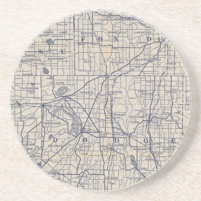 Wisconsin Bicycle Road Map 4 Coaster (Front)