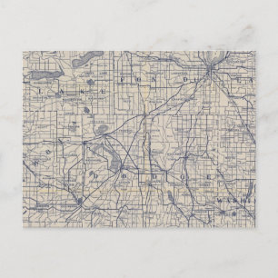 Wisconsin Bicycle Road Map 4 Postcard