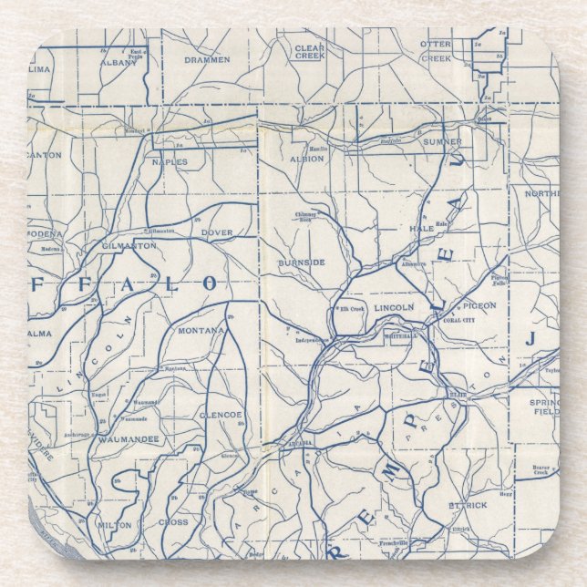 Wisconsin Bicycle Road Map 6 Coaster (Front)