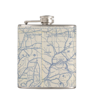 Wisconsin Bicycle Road Map 6 Hip Flask